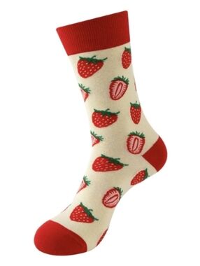 Strawberry Pattern Crew Socks